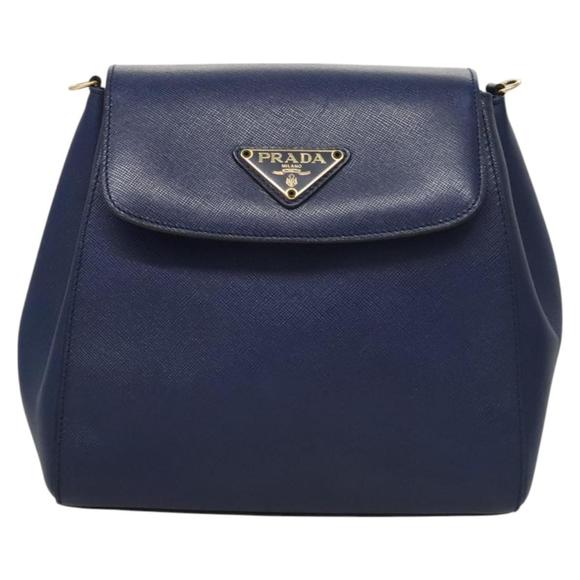 Prada Cleo Navy Leather clutch - Picture 1 of 10